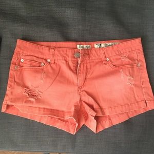 Salmon Soft Denim Shorts